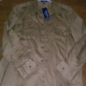 Tan Chaps Tailored shirt 100% cotton Size 1X